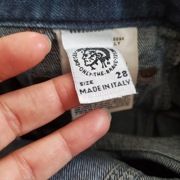 Diesel Kuzko Cut offs Denim Jeans Shorts sz 26 27 - Picture 4 of 7